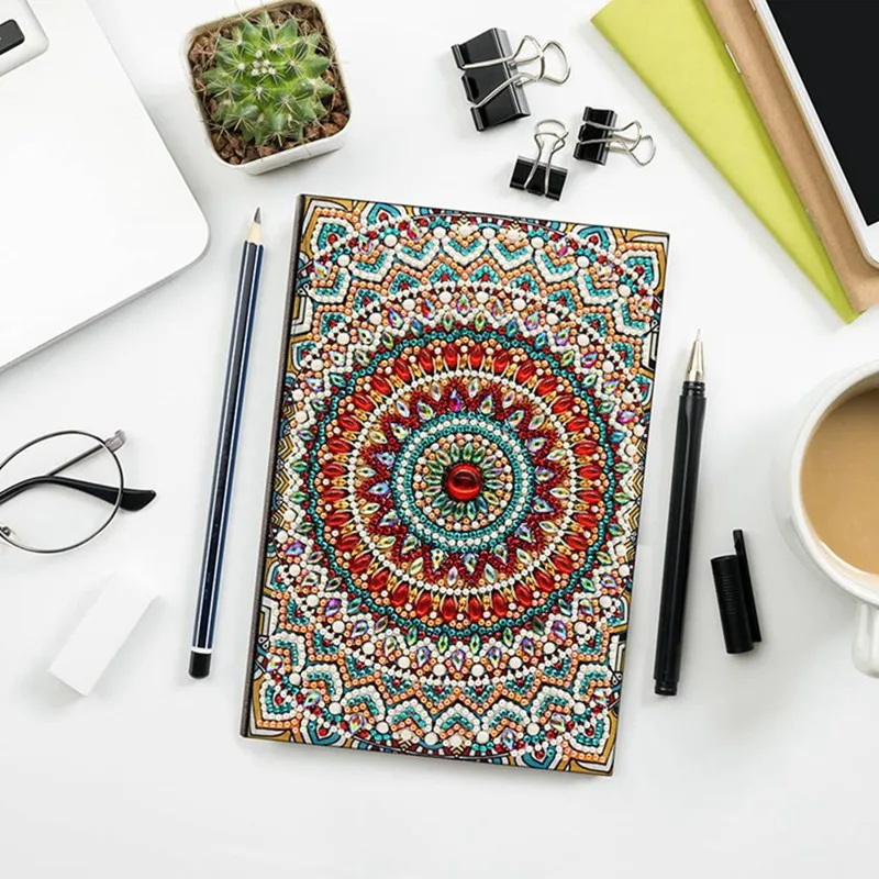 

Diy Art Diamond Painting Notebook Diary Full Round Diamond Mosaic Embroidery A5 64 Pages Owl Peacock Mandala Butterfly