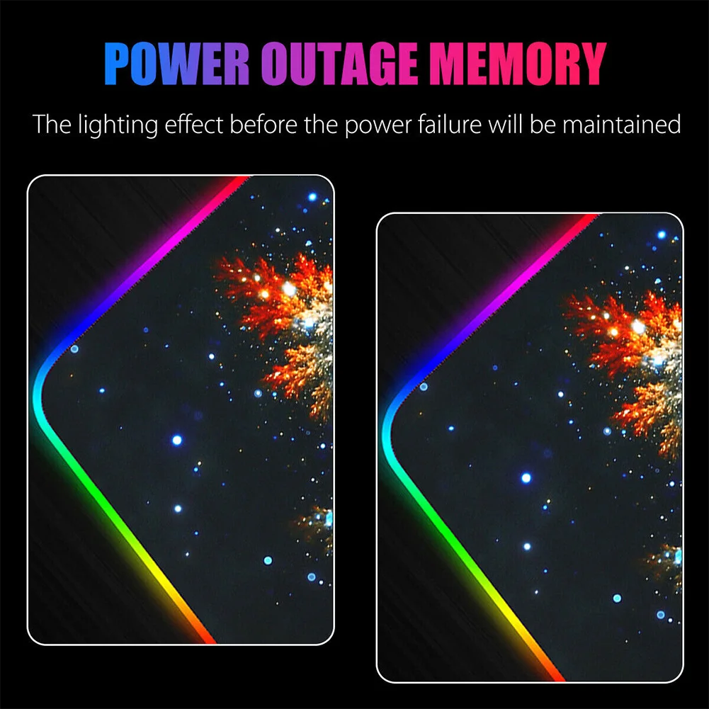 Нескользящий RGB игровой для ПК светодиодный резиновый коврик для ноутбука светящаяся домашняя офисная коврик для мыши цветной USB кабель декоративный стол