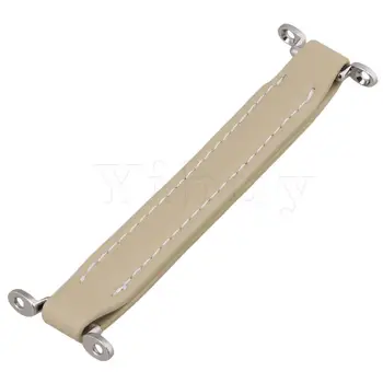 

Yibuy Leather Style Amplifier Handle Replacement Handle Milk White with Metal Joint