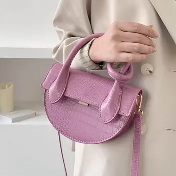 

Shoulder Bag Messenger Bag Semicircle Mini Bag 2020 New Style Crocodile Saddle Bag Net Red Handbag