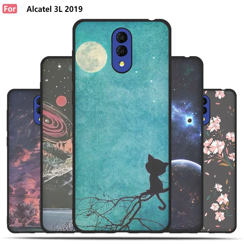 

Cartoon Case For Alcatel 3L 2019,Mobile Phone Shell,TPU Material Painted Beautiful Cartoon Color Painting Case.50 Colors!