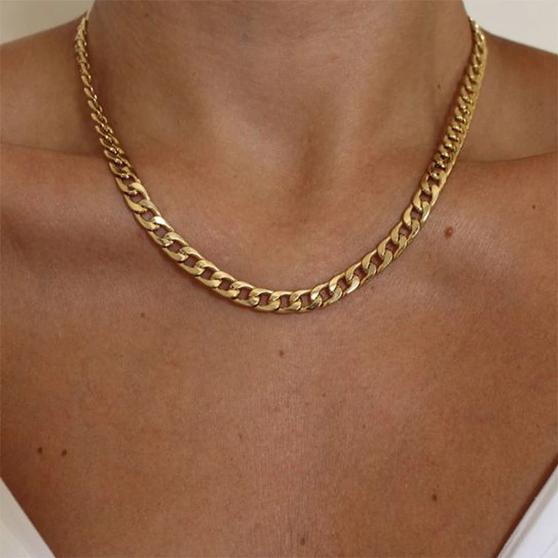 Collares clásicos de acero inoxidable hombre y mujer, collares de pareja de Hip Hop, nunca se decolora la joyería, de cadena| - AliExpress