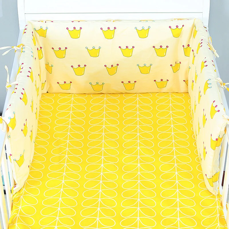 190x30cm Baby Bed Crib Bumper U-Shaped Detachable Zipper Cotton Newborn Bumpers Infant Safe Fence Line bebe Cot