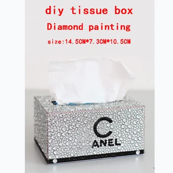 

Diamond painting tissue box Three-dimensional handmade art cosmetic tissue dispenser Children's DIY puzzle cartoon home decor