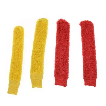 

2Pcs Badminton Racket Elastic Towel Wrap over Grip Cover Yellow & 2Pcs Badminton Racket Anti-Slip Elastic Towel Towelling Grip