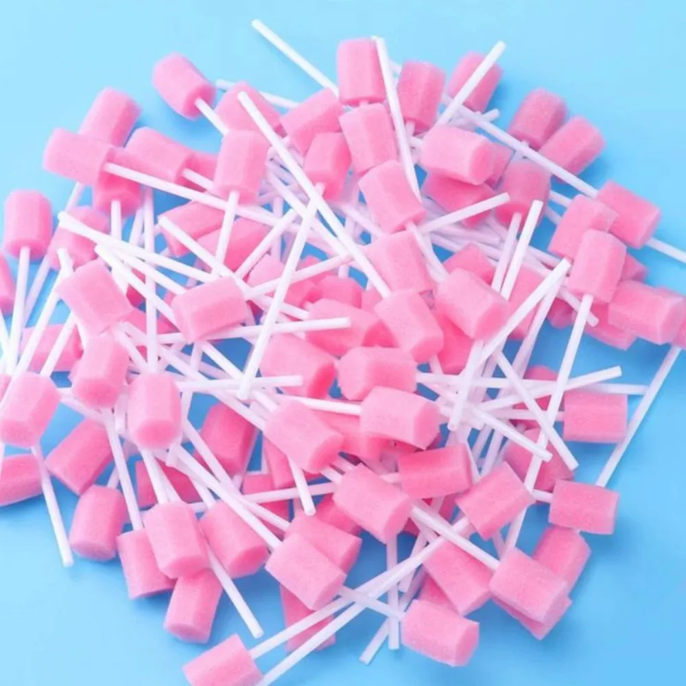 100pcs Disposable Oral Care Sponge Swab Tooth Cleaning Mouth Swabs With Stick Sponge Head Cleaning Cleaner Swab 4