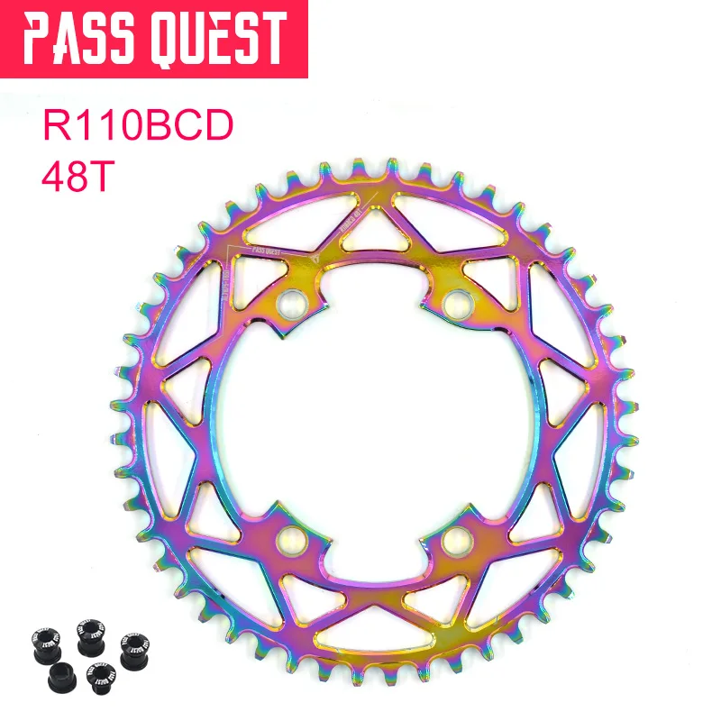 48T Pass Quest R110BCD дорожный велосипед с титановым покрытием, круглая узкая широкая цепь, кольцо 40 T-52 T, велосипедная цепь/цепное колесо - Цвет: 48T