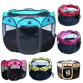 

Portable Pregnancy Pet Dog Tent House Cage Crate Room Puppy Cat Dog Fence Net Kennel Foldable Playpen Outdoor Mesh Shade Cover