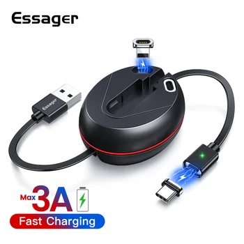 

Essager Retractable Magnetic Cable For iPhone Android Micro USB Type C Cable Fast Charging Charger Magent Flat Wire Cord Cable