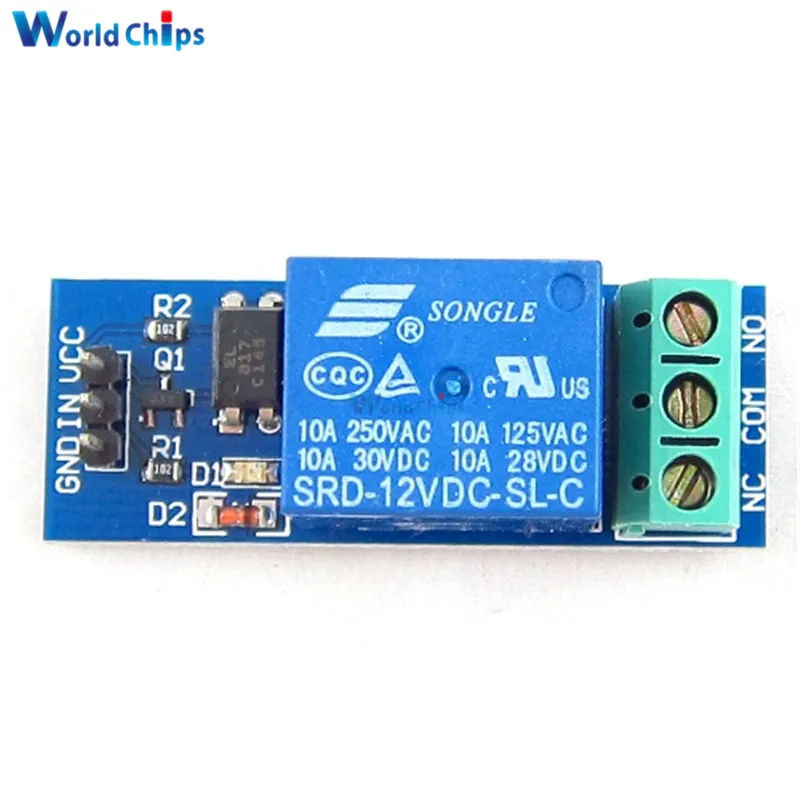 2PCS 12V One 1 Channel Relay Module Optocouple Board Shield For PIC AVR Arduino 