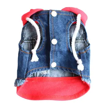 

Cat Dog Blue Jean Jacket Denim Coat Small Puppy Hoodie Vest Pet Clothes Supplies C63B