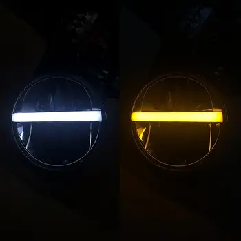 

Black 7 Inch LED Headlight Round LED Bulb High/Low beam DRL Amber Turn Signal Waterproof for Jeep Wrangler JK Humme