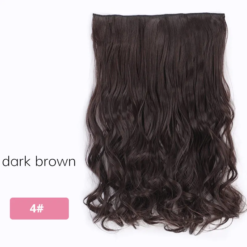 AISI BEAUTY, длинные прямые волосы на заколках, 1 шт., синтетические волосы для наращивания, 5 клипс, накладные волосы блонд, коричневые, черные волосы для женщин - Цвет: D1010-4