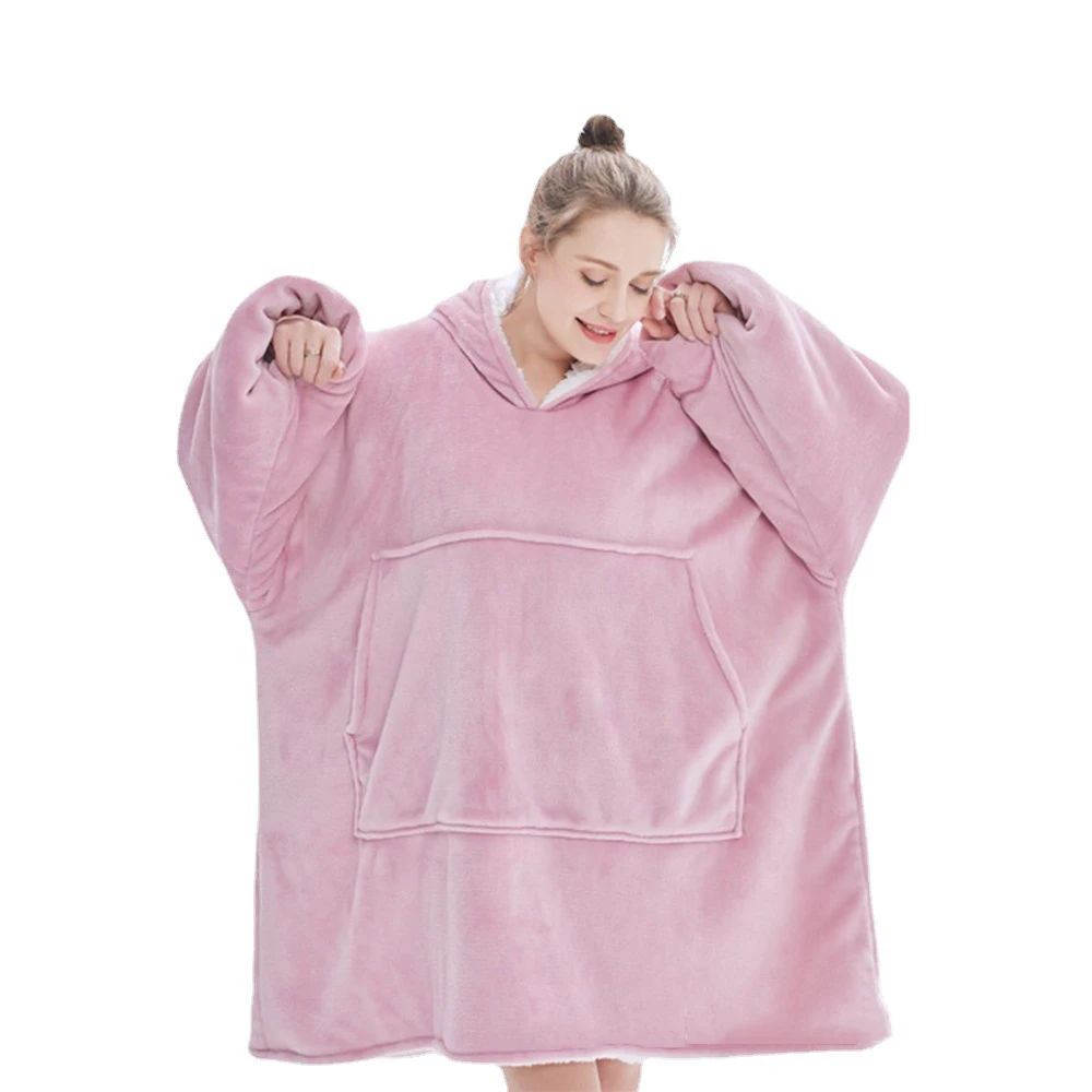 oversized sherpa moletom com capuz blanket