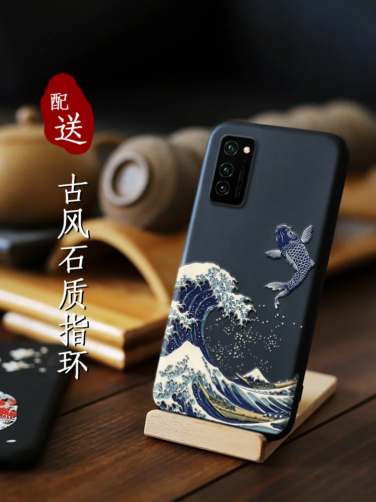 Большой чехол с тиснением для телефона Huawei Honor V30 PRO объемным гигантским рельефным