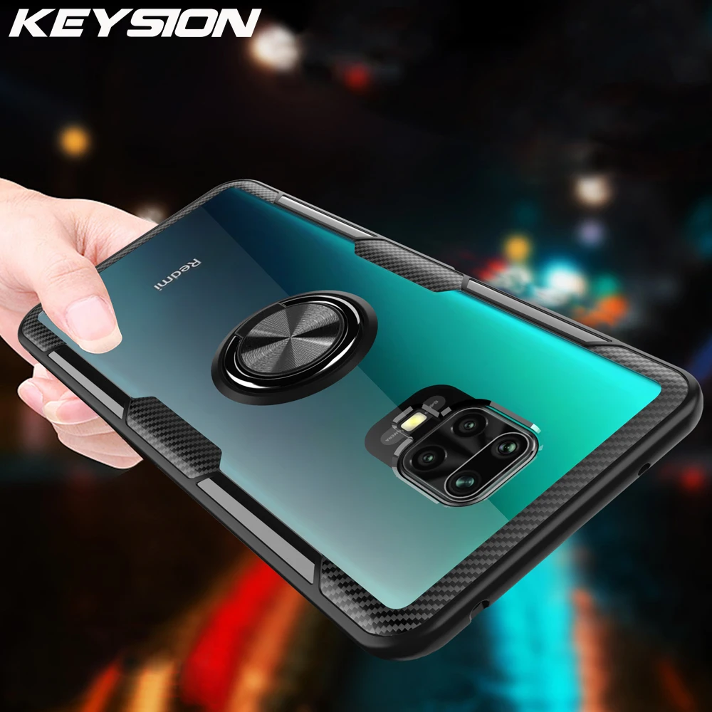 Чехол KEYSION для телефона противоударный прозрачный с магнитным кольцом Xiaomi Mi 10 Pro