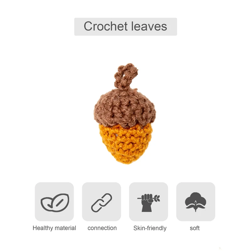 Wooden Crochet Beads Leaves Chewable Beads DIY Wooden Teething Knitting Jewelry Crib Sensory Toy Baby Teether 8pc teething toys baby teething toys