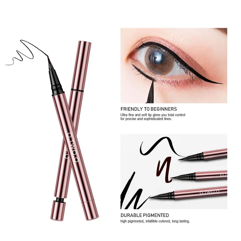 O.TWO.O Ink Color Liquid Eyeliner Pen Waterproof Long Lasting Black Brown Eye Liner Pen Profissional Eyeliner Delineador de ojos