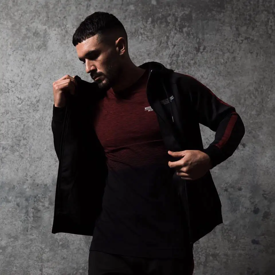 

Muscle Brother Spring New Style Fitness Running Set Men Morning Exercise Zipper Fitness Suit