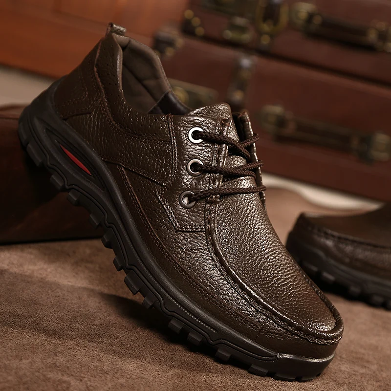 

Men Genuine Leather Shoes outdoor Casual Men Loafers Shoes Comfortable Quality Flats Breathable Men Shoes Moccasins big size 48