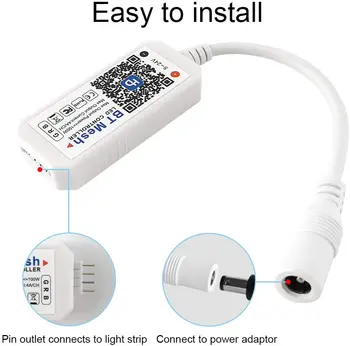 

LED Controller, Bluetooth Mesh Smart RGB Controller for LED Strip Lights, More 64 LED Strip Collaborations, Dimmable Colors