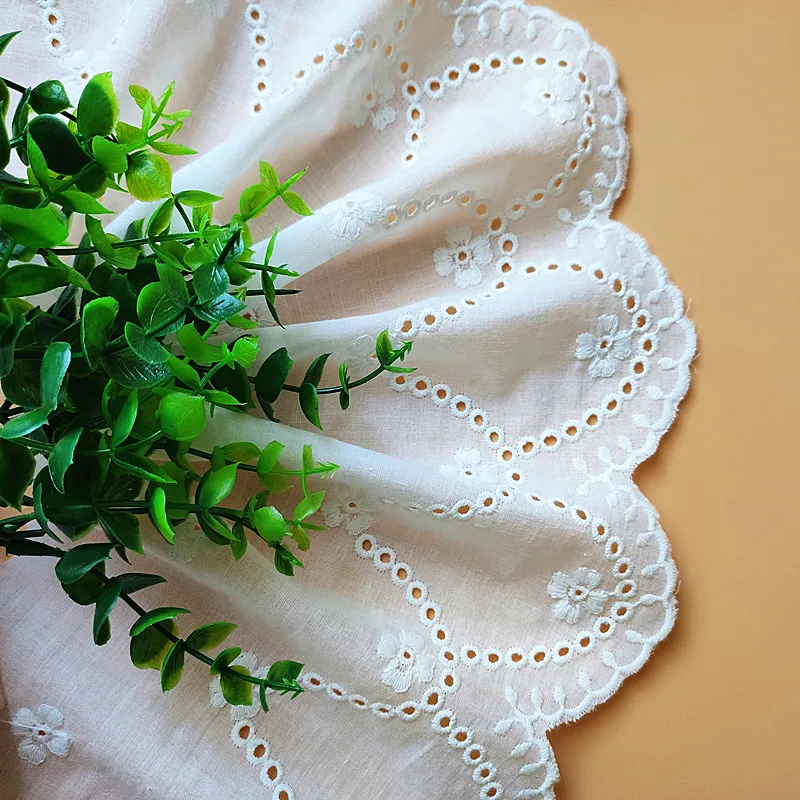 

New Openwork Cotton100% Cloth Embroidery Lace Trim DIY Sewing Accessories Lace Fabric Width 17cm 3Yds/lot