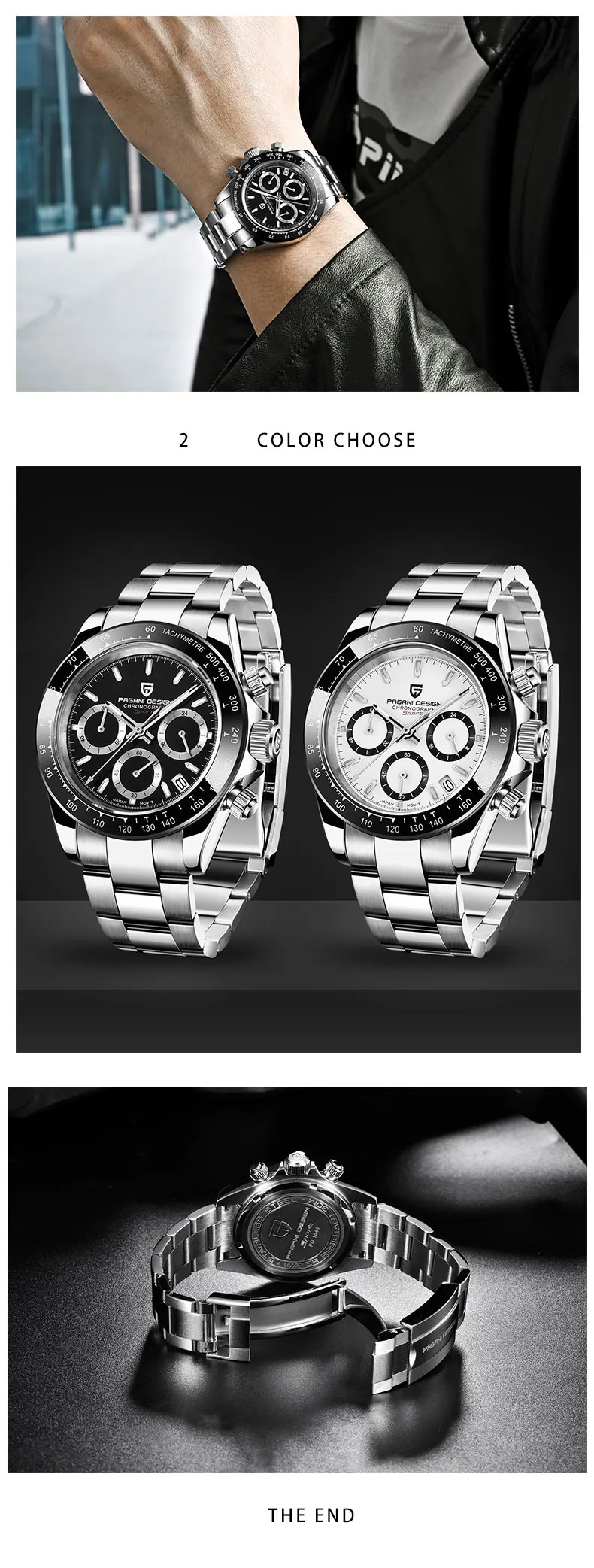 Новинка, PAGANI дизайнерские Брендовые спортивные часы с хронографом, мужские роскошные брендовые Кварцевые водонепроницаемые часы, Relogio Masculino