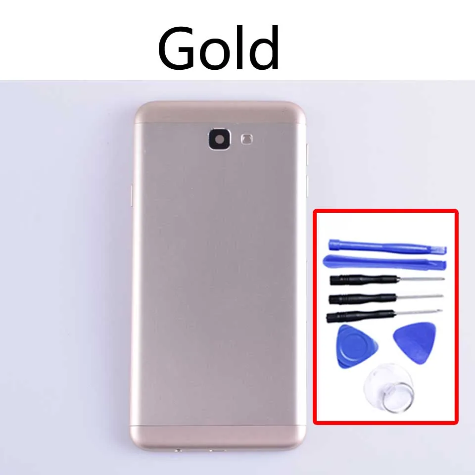 Gold-With tool J7Prime для samsung Galaxy J7 Prime G610 G610F On7 корпус крышка батареи задняя крышка чехол задняя дверь шасси оболочка - Цвет: Gold-With tool
