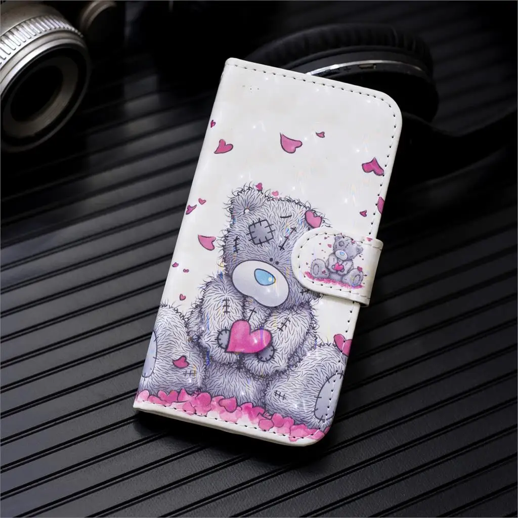 3D кожаный чехол для huawei P8 P9 P10 P20 P30 Lite Mini Pro Коврики 20 Pro/mate 10 Lite милые флип-чехол, корпус Honor 7A 10 Lite 8X - Цвет: Love Panda