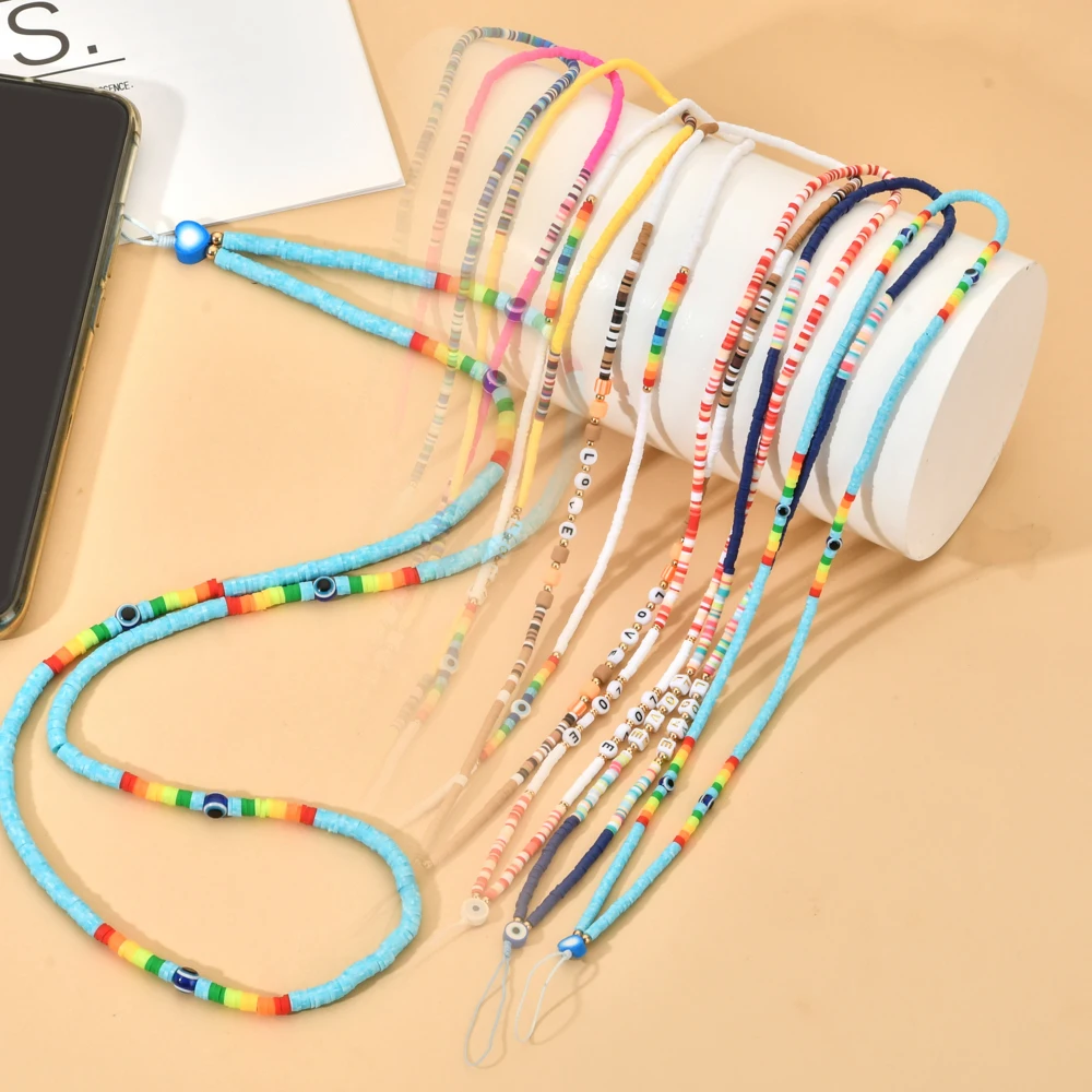 ZMZY Fashion Long Boho Mobile Phone Strap Lanyard Colorful Eye Beaded Rope for Cell Phone Case Hanging Phone Chain Jewelry - Image 2