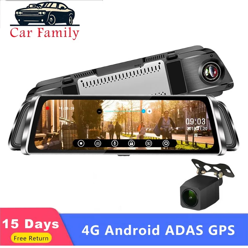 10\ Dash Cam 4G Rear View Mirror Camera Android Car DVR HD 1080P Video Recorder WiFi GPS ADAS Dual Lens Auto Registrar