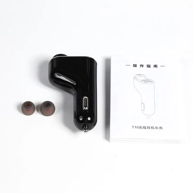  Dual USB Car Charger Handsfree Wireless Driving Headset T10 Bluetooth Earphone Mini Portable Single