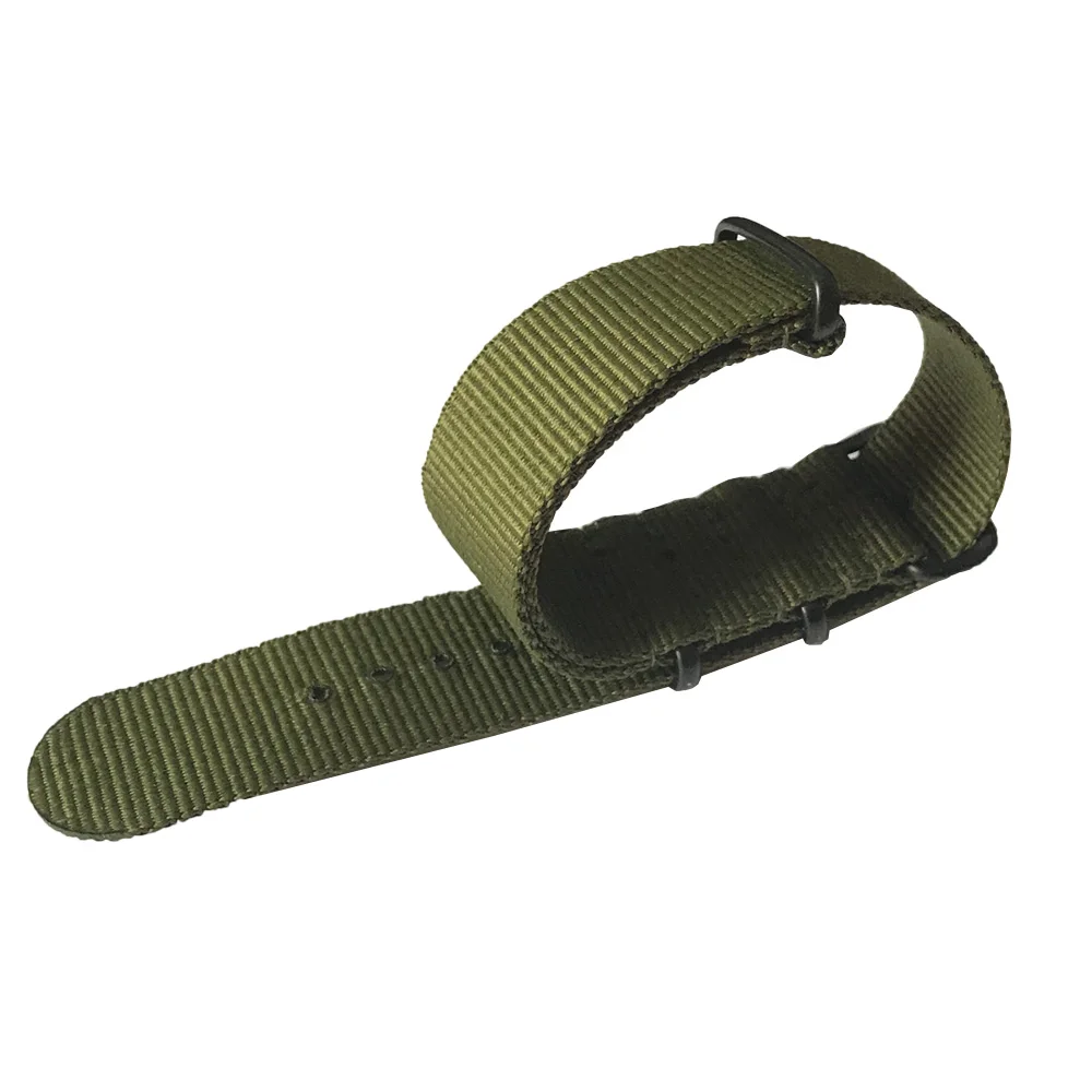 NATO однотонный в полоску зеленый темно-синий Ремешки для наручных часов 18 мм 20 мм 22 мм 24 мм для мужчин и женщин ремешок PVD черные пряжки ремни