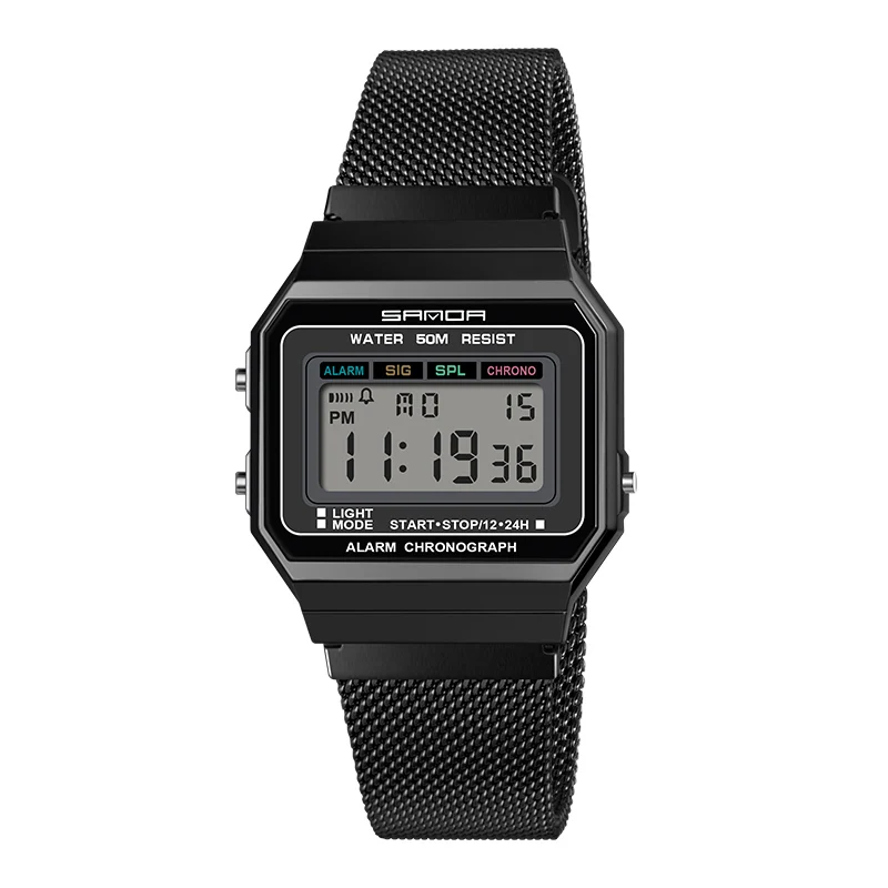 SANDA Super slim Men's Watches Top Brand Luxury Digital Watch Fashion Waterproof Wristwatch Male Clock Relogio Masculino 6017 