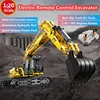 1702PCS DIY Blocks Hydraulic Rod Remote Control Excavator 360 Degrees Rotate Anti-Slip Track Electric RC Car Truck Kids Gift Toy 1