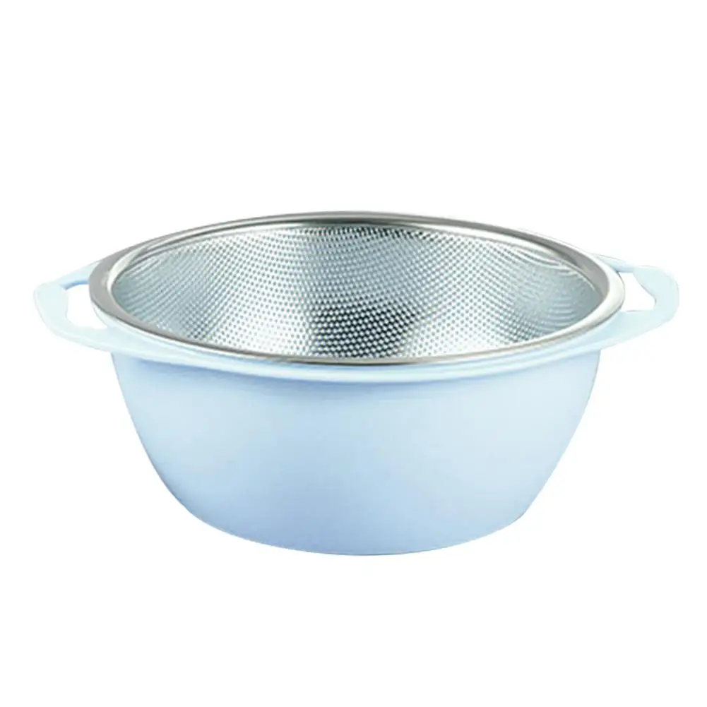 304 корзина для слива фруктов и овощей из нержавеющей стали, раковина для мытья, домашний кухонный набор для мойки и хранения - Цвет: Blue