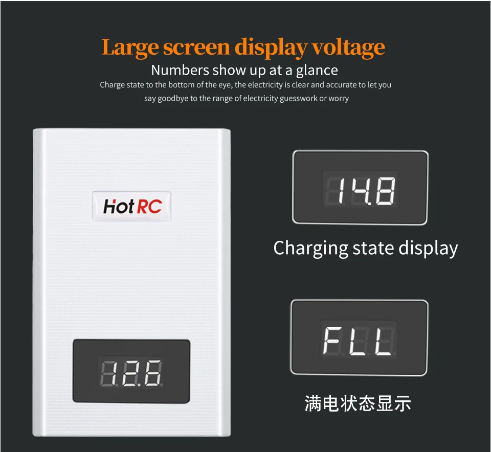 

1pcs Hotrc A400 Digital 3S 4S 3000mah RC Lipo Battery Balance Charger with LED Screen Fast Charge/Discharger for RC Quadcopter