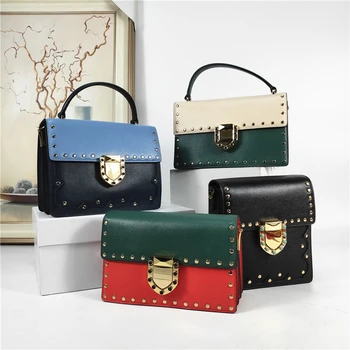 

B01-004 Genuine Leather Rivet crossbody bags luxury louisvuiton women designer handbag bags for women 2020 bolsa feminina