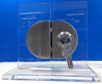 

Stainless steel office frameless glass door patch fittings, glass door round lock