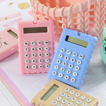 

Mini Scientific Calculator Candy Color Battery Powered Thin Biscuits Shape Calculator for Office School Mathematics Teaching