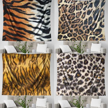 

Leopard print Tapestry Tiger skin Wall Hanging Hippie Witchcraft psychedelic Decor Polyester Tapestries Beach Bohemian Animal