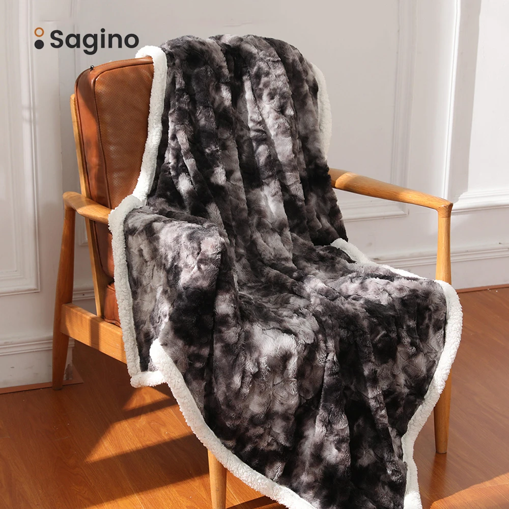

Sagino BK03 Fleece Blanket Soft Coral Warm Sheet Bedspread Solid Flannel Faux Fur Throw blankets For Sofa Beds