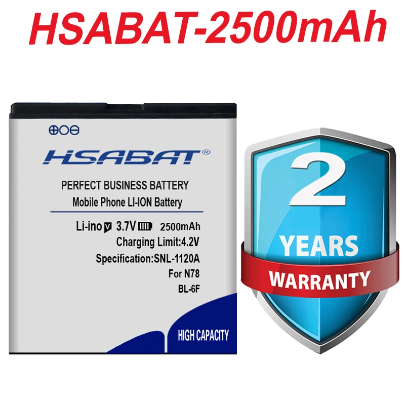 2500 мАч аккумулятор для Nokia BL-6F N78 N79 6788 6788I N95 8G