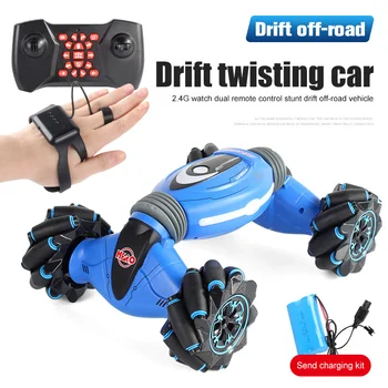 NEW Remote Control Stunt Car Gesture Induction Twisting Off-Road Cars Vehicle Light Music Drift Dancing Side Driving RC Toys 2 4g smart gesture induction rc stunt car toys light music drift driving remote control off road vehicle gw124 stunt cars car