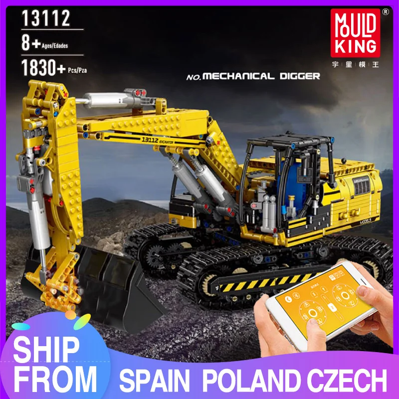 Hot Products! MOULD KING Motorized High-Tech Excavator truck Link Belt 250 X 3 - PF version Truck Model Building Blocks Bricks Kids toys Gifts