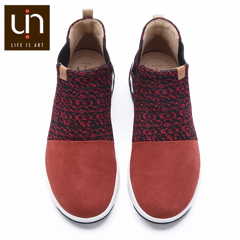 

UIN Dr Ken Series Autumn/Winter Ankle Boots for Women/Men Knitted/Microfiber Suede Boots Warm Comfort Shoes Outdoor Casual Boots