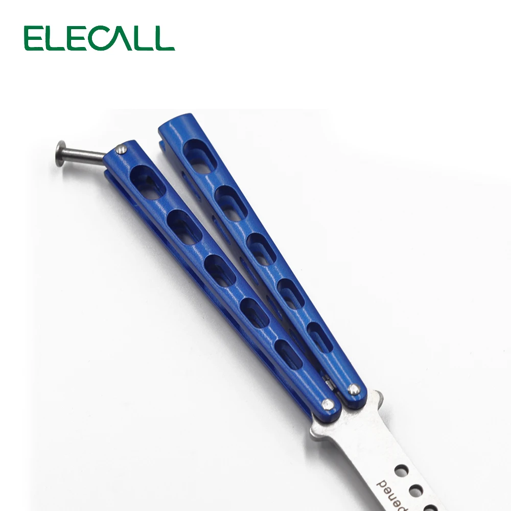 ELECALL нож-бабочка, тренировочный нож-бабочка, тренировочный инструмент, складной нож, не тускнеет, синий цвет