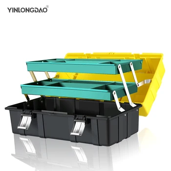 

Three-layer Folding Toolbox Home Hardware Multi-function Portable Electrician Repair Tools Car Storage Box Large