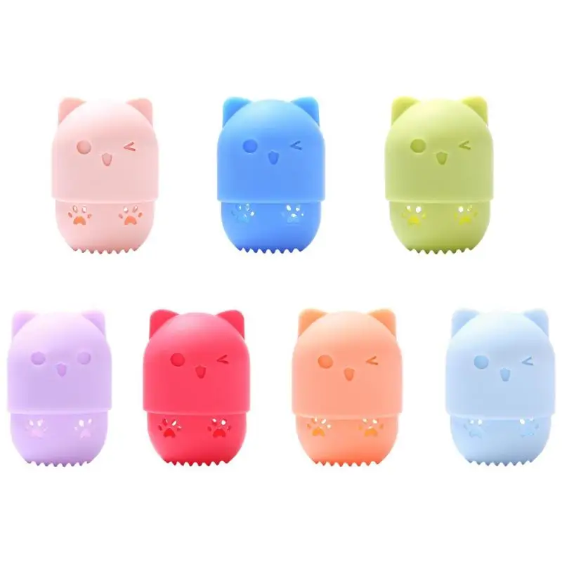 

1PC Cute Mini Cosmetic Puff Storage Box Silicone Waterproof Makeup Puff Holder Powder Puff Sponge Case