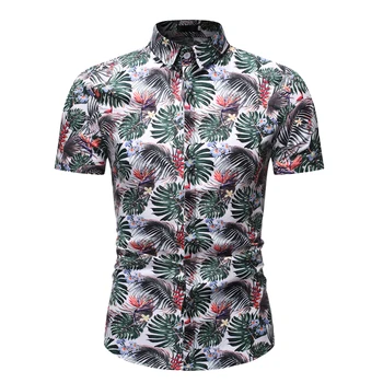 

Mens Casual Beach Shirts Camisa Masculina 2020 Fashion Short Sleeve Hawaiian Shirt Men Party Vacation Floral Shirt for Male XXXL
